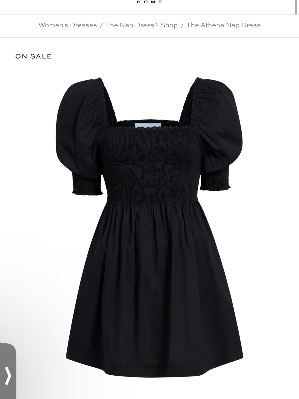 Hill House The Athena Puff-Sleeve Mini Dress - Black SZ XL